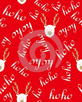 Hohoho pattern, Santa Claus laugh. Seamless texture for Christmas design