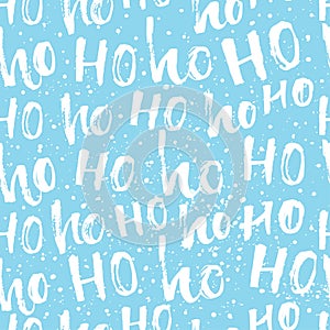Hohoho pattern, Santa Claus laugh. Seamless texture for Christmas design.