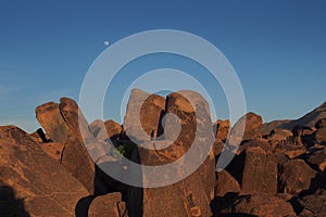 Hohokam petroglyphs of Saguaro National Park, Arizona.