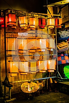 HOI AN, VIETNAM - MARCH 17, 2017: Traditional lanterns store in Hoi An, Vietnam, Hoi an Ancient Town is recognized