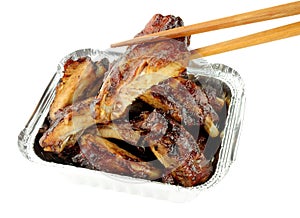 Hoisin Sauce Pork Ribs In Foil Take Away Tray