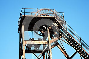 Hoist wheel at a coal mine photo