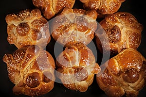 Hojaldras, Pan de muerto, Day of the dead Mexican Bread in Mexico photo