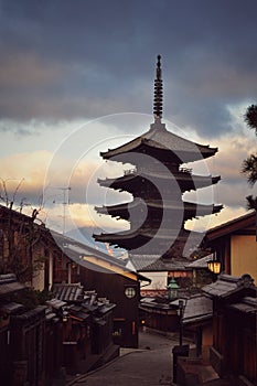 Hokanji Temple`s pagoda, Kyoto