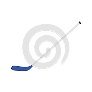 Hokey stick flat design vector illustration. Hokey puck stick isolated, sport ice icon, game equipment, goal or competition,