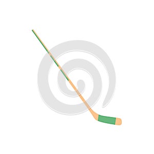 Hokey stick flat design vector illustration. Hokey puck stick isolated, sport ice icon, game equipment, goal or competition,