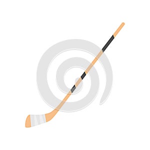 Hokey stick flat design vector illustration. Hokey puck stick isolated, sport ice icon, game equipment, goal or competition,