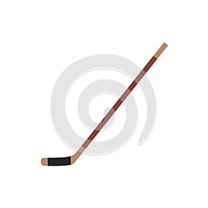 Hokey stick flat design vector illustration. Hokey puck stick isolated, sport ice icon, game equipment, goal or competition, photo