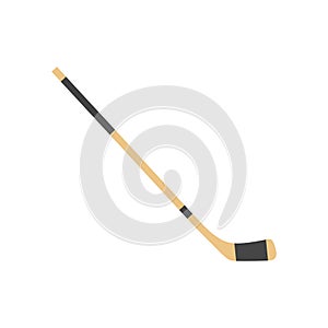 Hokey stick flat design vector illustration. Hokey puck stick isolated, sport ice icon, game equipment, goal or competition, photo