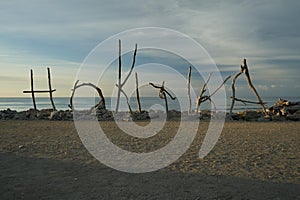 Hokitika beach in New Zealand