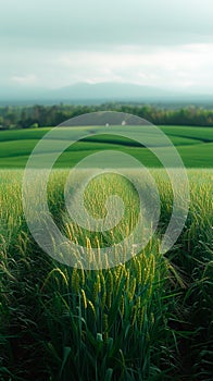 Hokkaidos summer allure Green nature, wheat grass fields in abundance