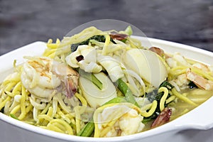 Hokkien Mee Stir Fry Noodles Side Closeup