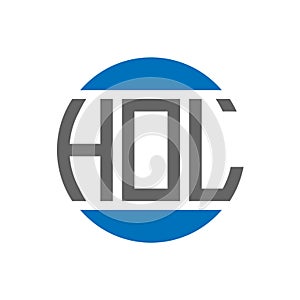 HOL letter logo design on white background. HOL creative initials circle logo concept. HOL letter design photo