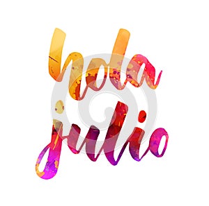 Hola Julio - watercolor lettering photo