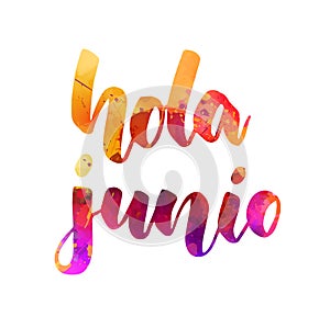 Hola Junio - watercolor lettering photo