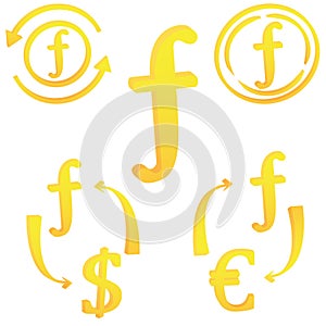 Holand Guilder currency symbol icon of Netherlands photo