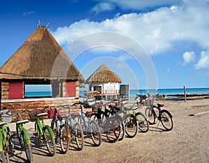 Holbox Island bicycles and hut Quintana Roo photo