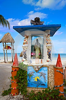 Holbox Island virgin statue in Quintana Roo photo