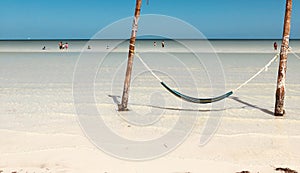 HOLBOX-QUINTANA ROO-MEXICO-MARCH-2018:Beach with beautiful white sand, ideal for relaxing