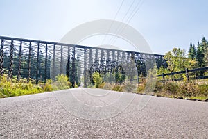 Holcomb creek wooden train trestle Big Train Bridge across the valley