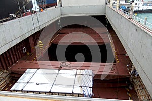 The Hold of bulk cargos vessel