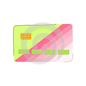 hold credit card cartoon vector illustration