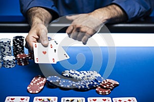 Hold `em Texas poker tournament at casino
