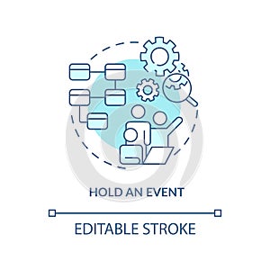 Hold event turquoise concept icon