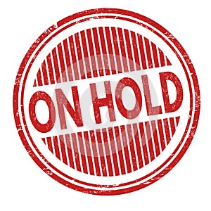 On hold grunge rubber stamp