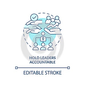 Hold leaders accountable turquoise concept icon