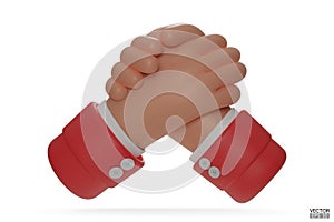 Hold one\'s hands cartoon icon design. Arm wrestling competition.