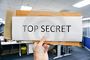 Hold a paper of top secret