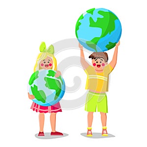 hold planet kid vector