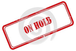 on hold stamp on white