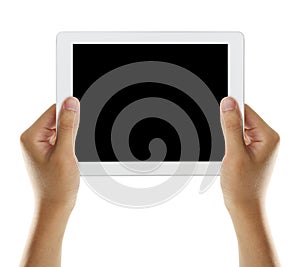 Hold tablet with black screen 2