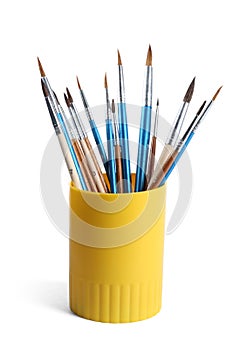 Holder with different paint brushes