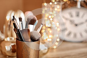 Holder with makeup brushes