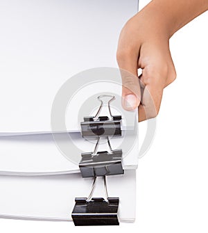 Holding Binder Clips And White Paper III