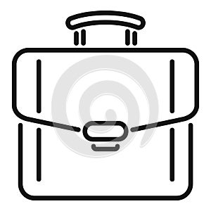 Holding briefcase icon outline vector. Work bag