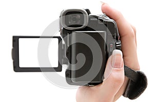 Holding a Camcorder