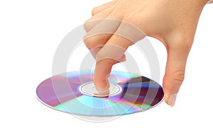 Holding the CD DVD