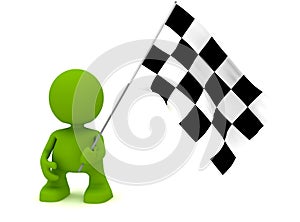 Holding a Chequered Flag