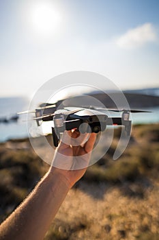 Holding Drone Hovering Travel Location Coastal Photography Equipment Quadrocopter New