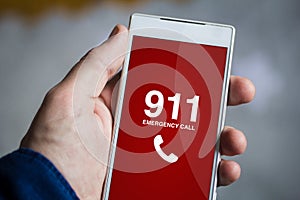 holding emergency call smartphone