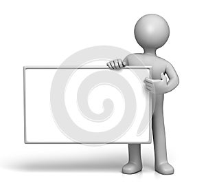 Holding empty Sign board