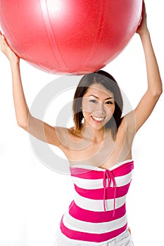 Holding Exercise Ball