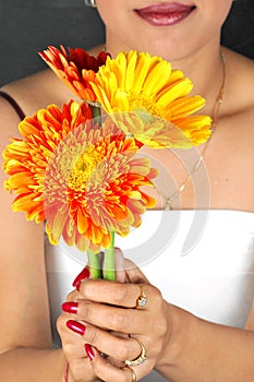Holding flowers photo