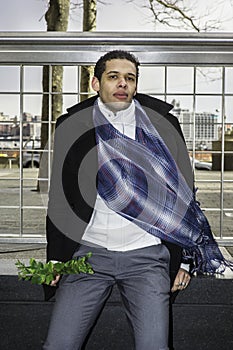 Young Man Waiting for You outside in New York City