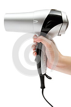 Holding a Hair Drier