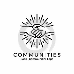 Holding hand logo. Community logo photo